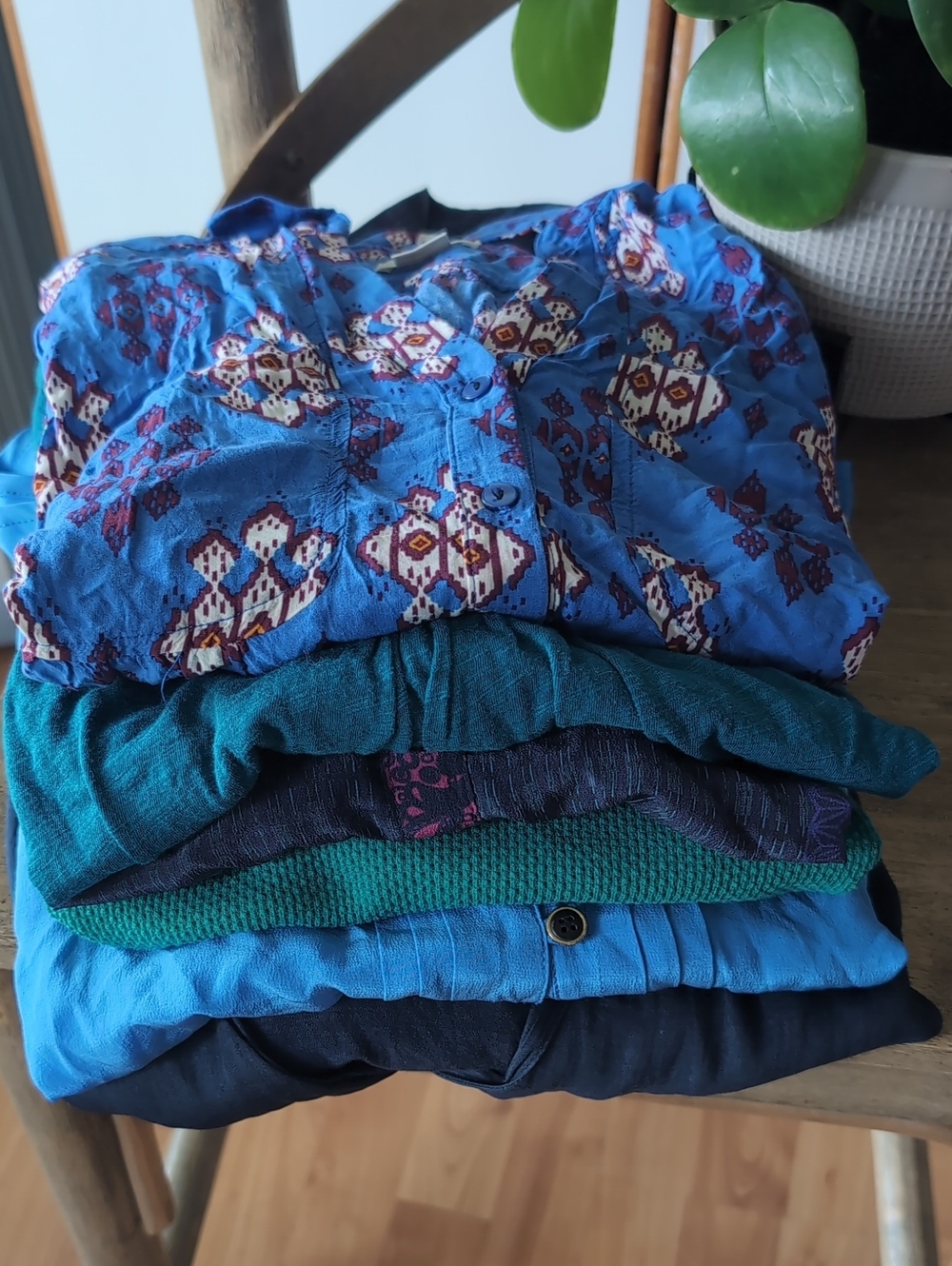 Anthropologie Bundle Tops 6 Long Sleeve S Pattern Silk Embroidered